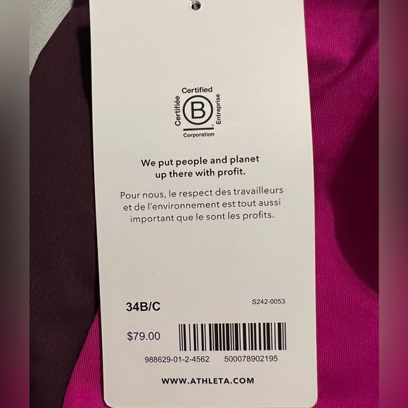 Athleta Coastline Bra Cup UPF Quick Dry Pink Adjustable Strap NWT Tankini - Picture 7 of 8